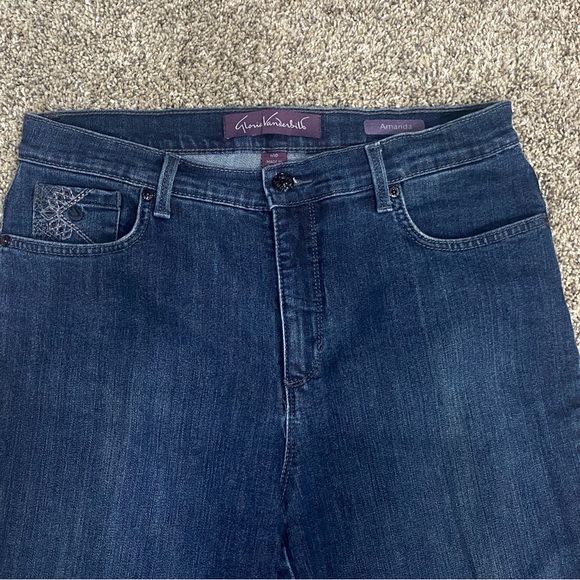 10 Petite Gloria Vanderbilt Amanda Jeans Decorative Stitching Studs on Pockets - Picture 5 of 11